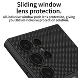 For-Samsung-Galaxy-S24-Ultra-5G-GKK-Skin-Feel-Leather-MagSafe-Magnetic-Phone-Case-with-Holder(Black)