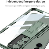 For-Samsung-Galaxy-S24-5G-GKK-Electroplating-Full-Coverage-Protective-Phone-Case-with-Holder(Silver)