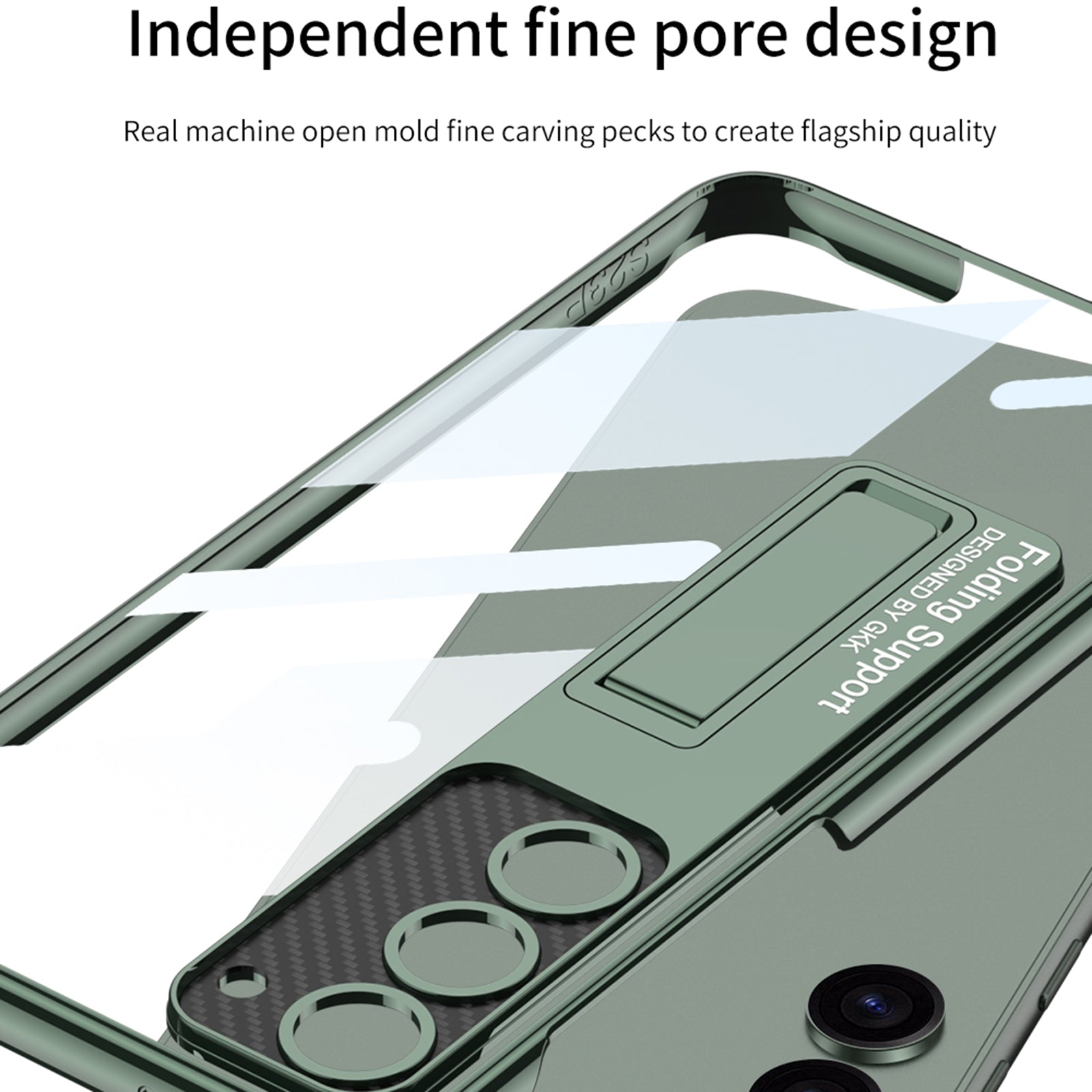 For-Samsung-Galaxy-S24-5G-GKK-Electroplating-Full-Coverage-Protective-Phone-Case-with-Holder(Silver)