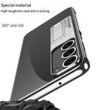 For-Samsung-Galaxy-S24-5G-GKK-Electroplating-Full-Coverage-Protective-Phone-Case-with-Holder(Silver)