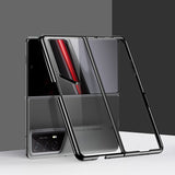 For-Honor-Magic-V2-RSR-Porsche-Design-Transparent-Electroplating-All-inclusive-Folding-Phone-Case(Black)
