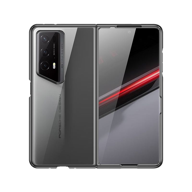 For-Honor-Magic-V2-RSR-Porsche-Design-Transparent-Electroplating-All-inclusive-Folding-Phone-Case(Black)