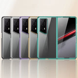 For-Honor-Magic-V2-RSR-Porsche-Design-Transparent-Electroplating-All-inclusive-Folding-Phone-Case(Black)