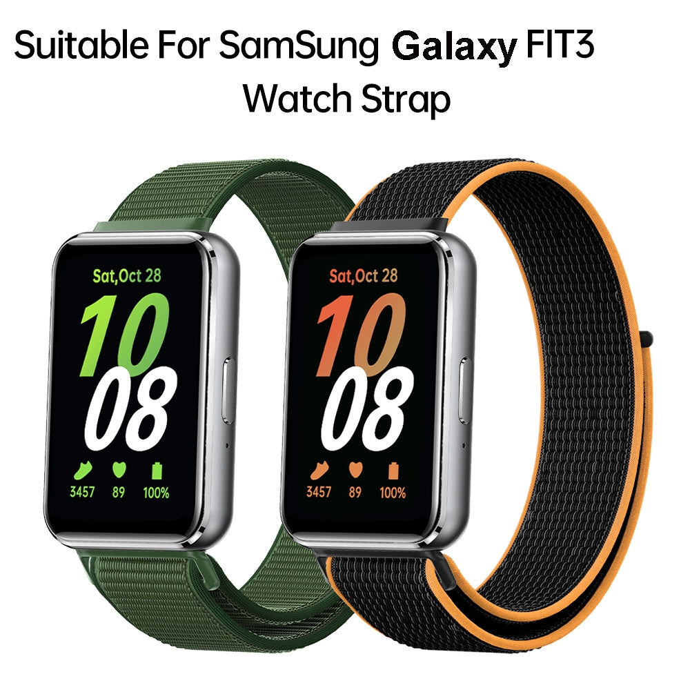For-Samsung-Galaxy-Fit-3-Woven-Nylon-Loop-Watch-Band(Black)