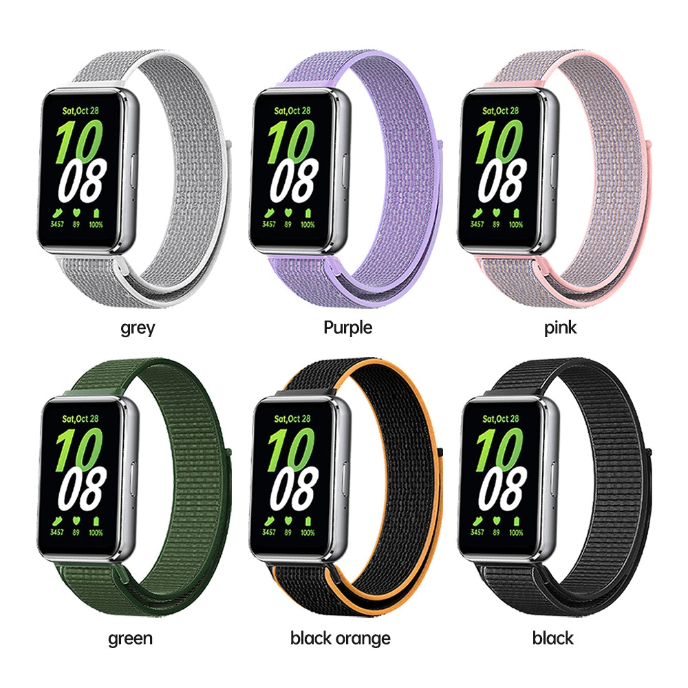 For-Samsung-Galaxy-Fit-3-Woven-Nylon-Loop-Watch-Band(Black)