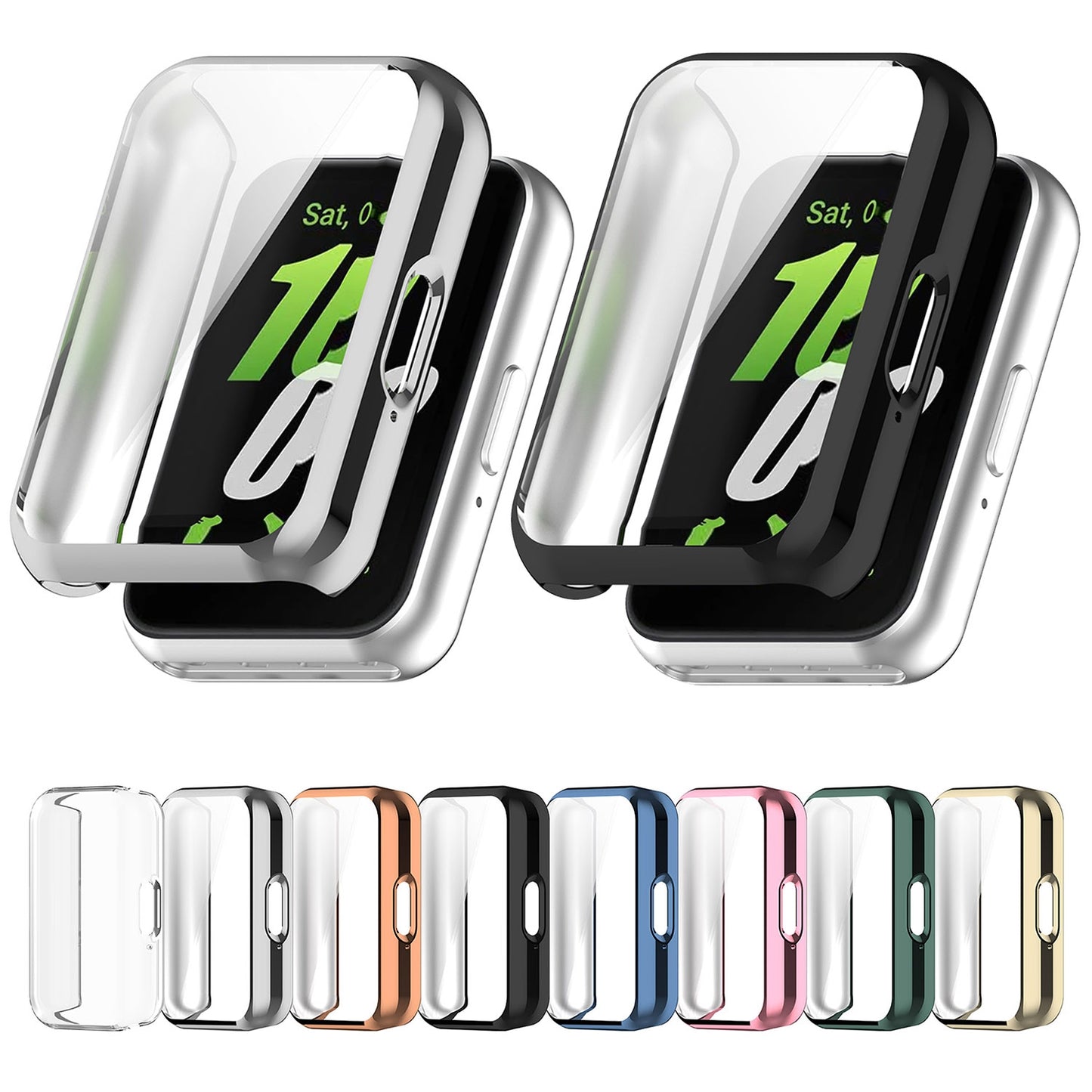 For-Samsung-Galaxy-Fit-3-Full-Coverage-TPU-Electroplated-Watch-Protective-Case(Black)
