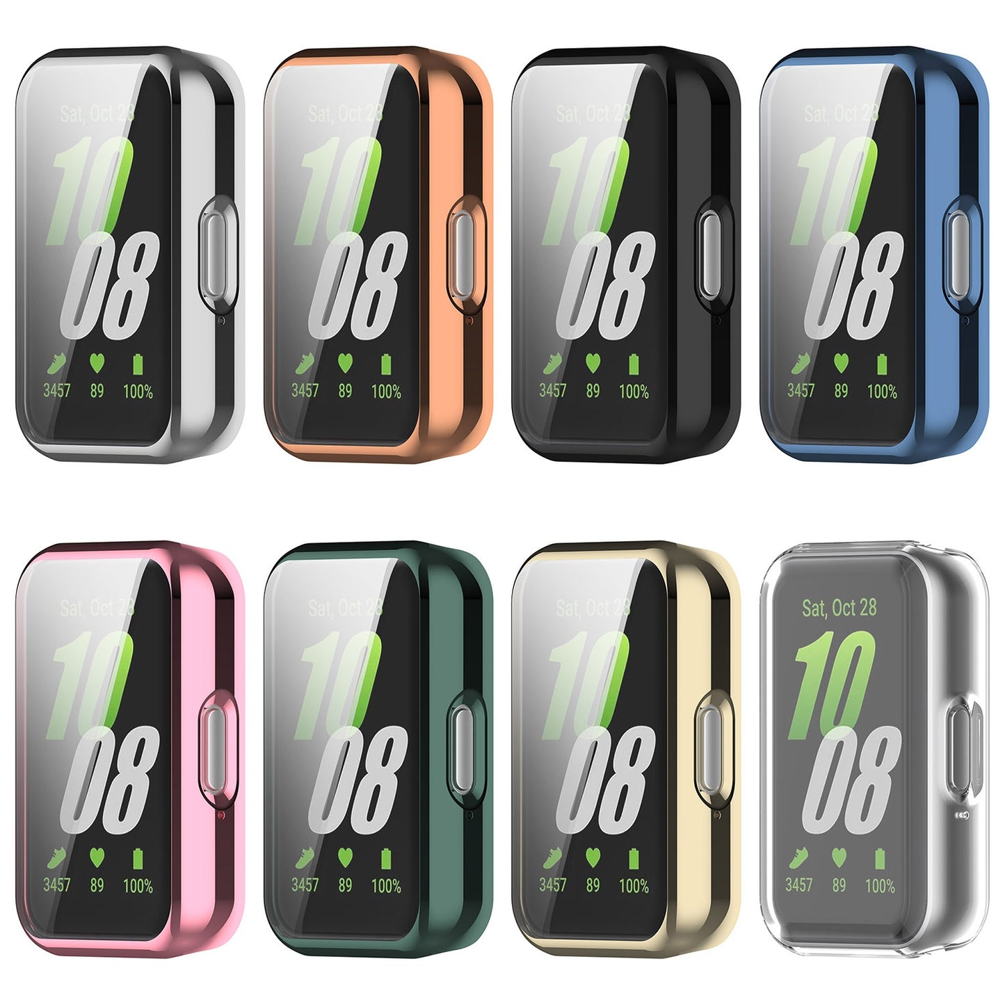 For-Samsung-Galaxy-Fit-3-Full-Coverage-TPU-Electroplated-Watch-Protective-Case(Black)