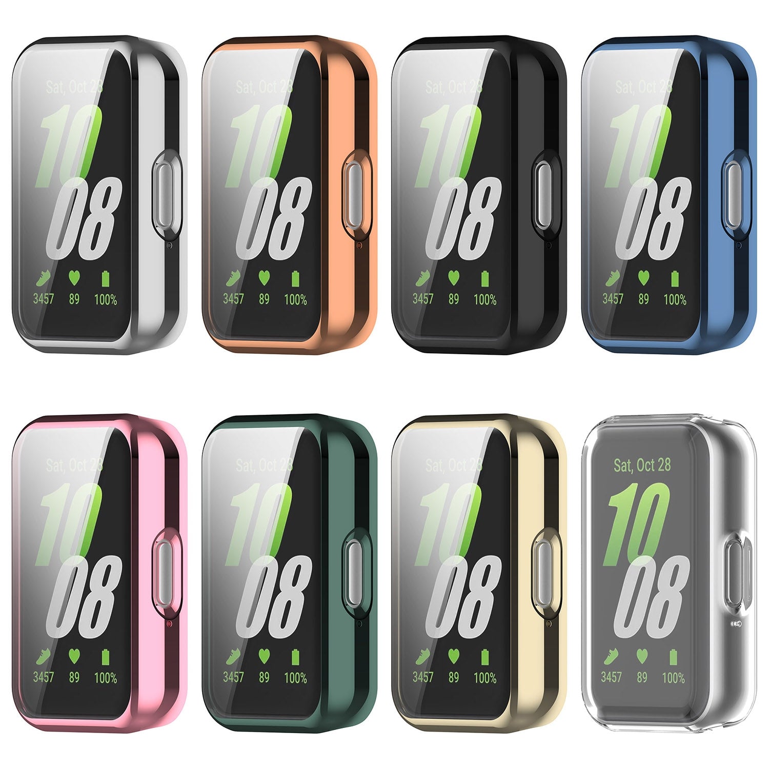 For-Samsung-Galaxy-Fit-3-Full-Coverage-TPU-Electroplated-Watch-Protective-Case(Black)