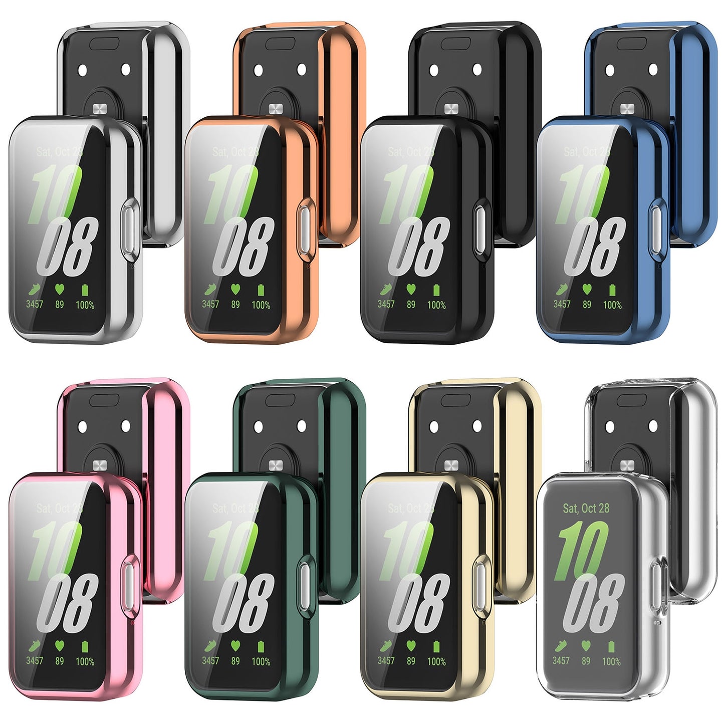For-Samsung-Galaxy-Fit-3-Full-Coverage-TPU-Electroplated-Watch-Protective-Case(Black)