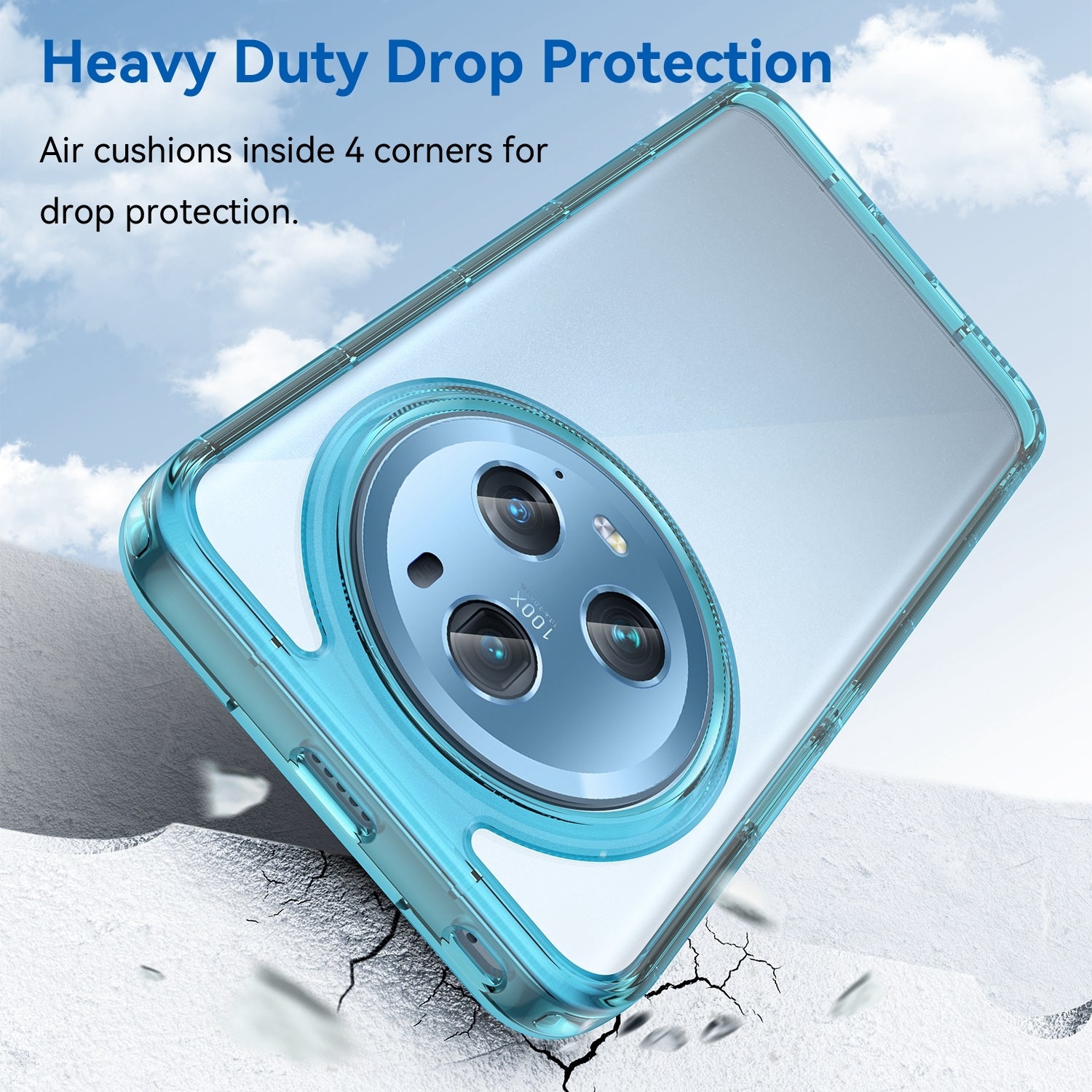 For-Honor-Magic5-Pro-Colorful-Series-Acrylic-Hybrid-TPU-Phone-Case(Transparent-Blue)