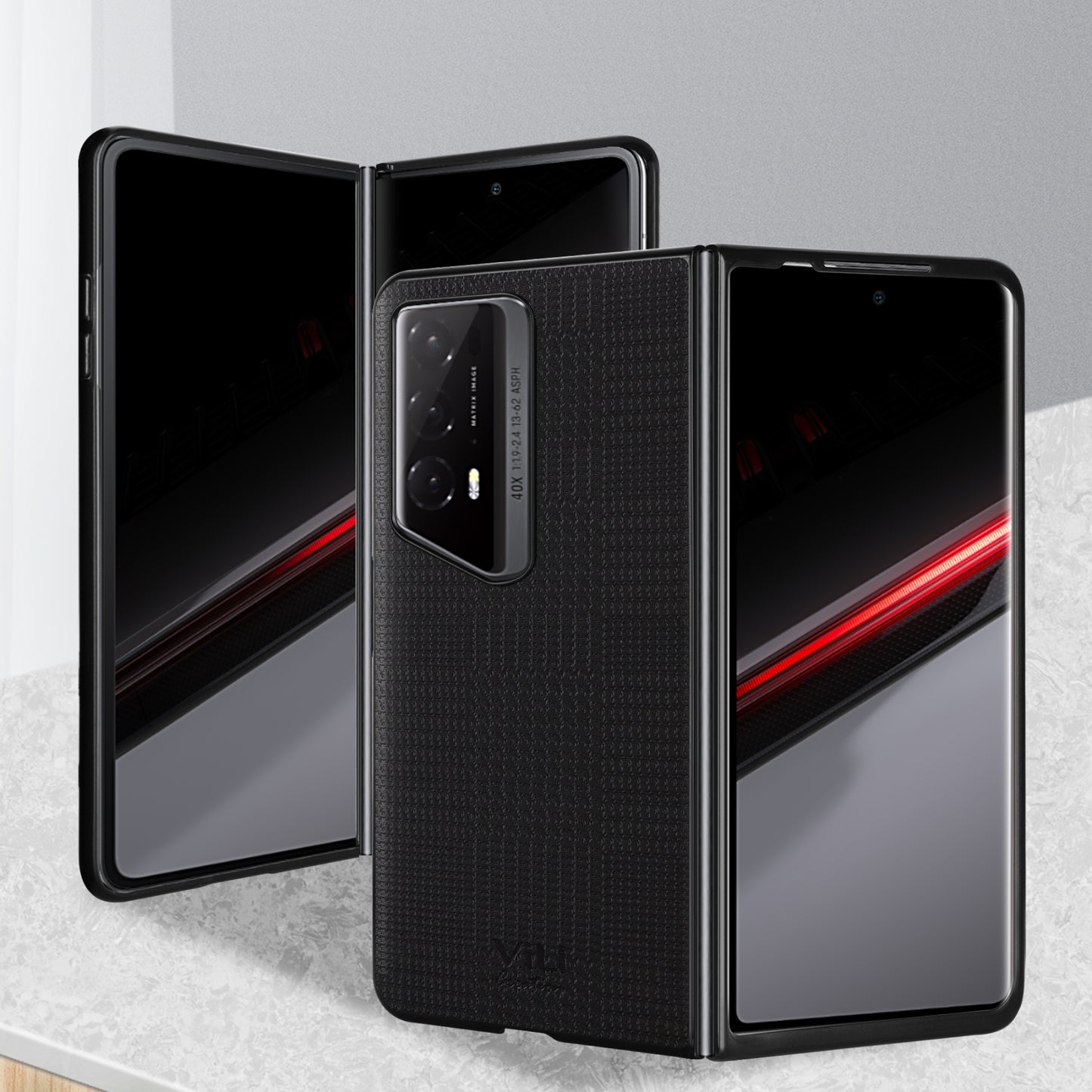 For-Honor-Magic-V2-RSR-Porsche-Design-ViLi-TH-Series-Shockproof-Phone-Case(Black)