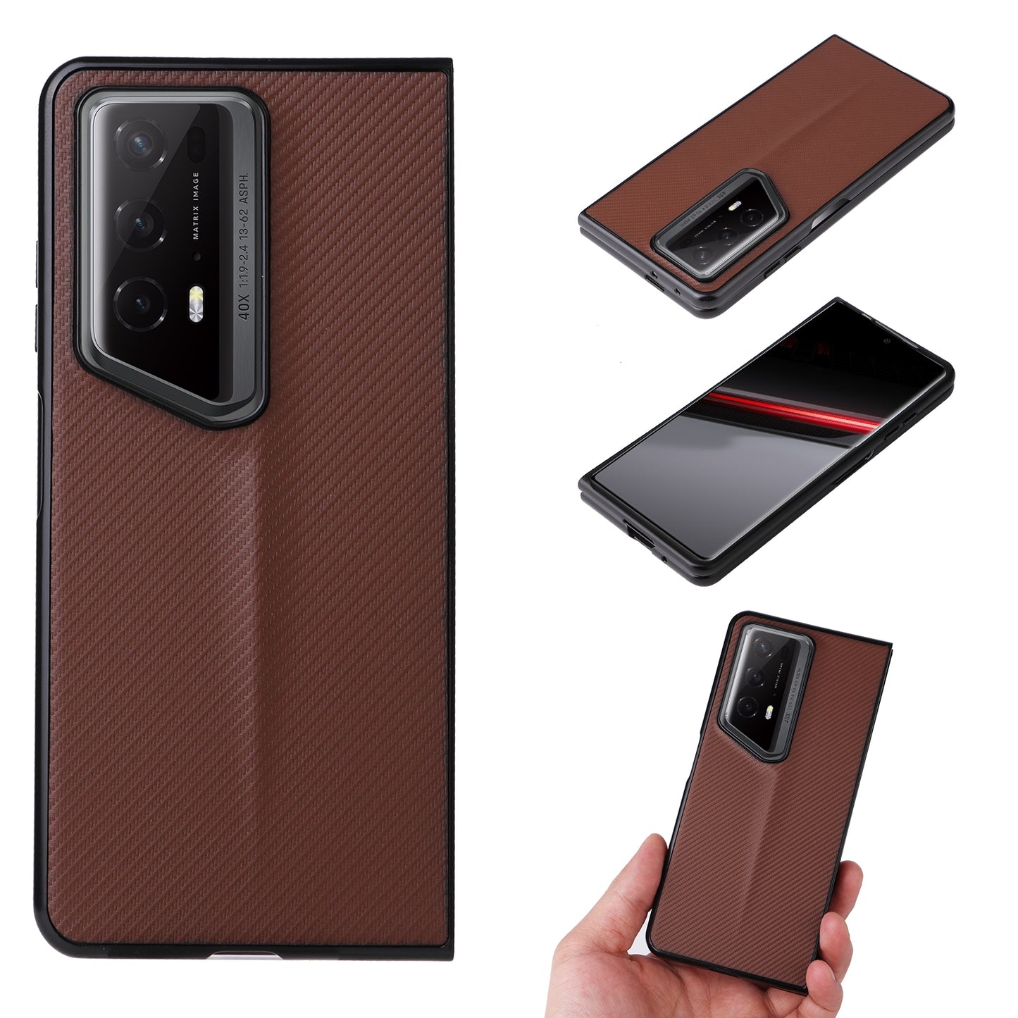 For-Honor-Magic-V2-RSR-Porsche-Design-PU-Leather-PC-Phone-Case(Brown)