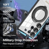 For-Samsung-Galaxy-S22-Ultra-Electroplating-MagSafe-360-Degree-Rotation-Holder-Shockproof-Phone-Case(Silver)
