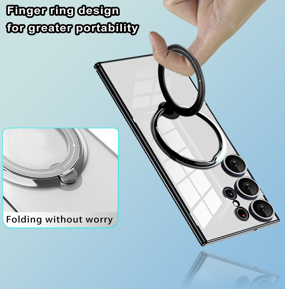 For-Samsung-Galaxy-S22-Ultra-Electroplating-MagSafe-360-Degree-Rotation-Holder-Shockproof-Phone-Case(Silver)