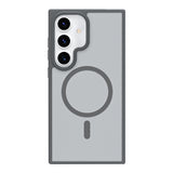 For-Samsung-Galaxy-S24-5G-Metal-Button-Skin-Feel-Matte-MagSafe-Shockproof-Phone-Case(Grey)