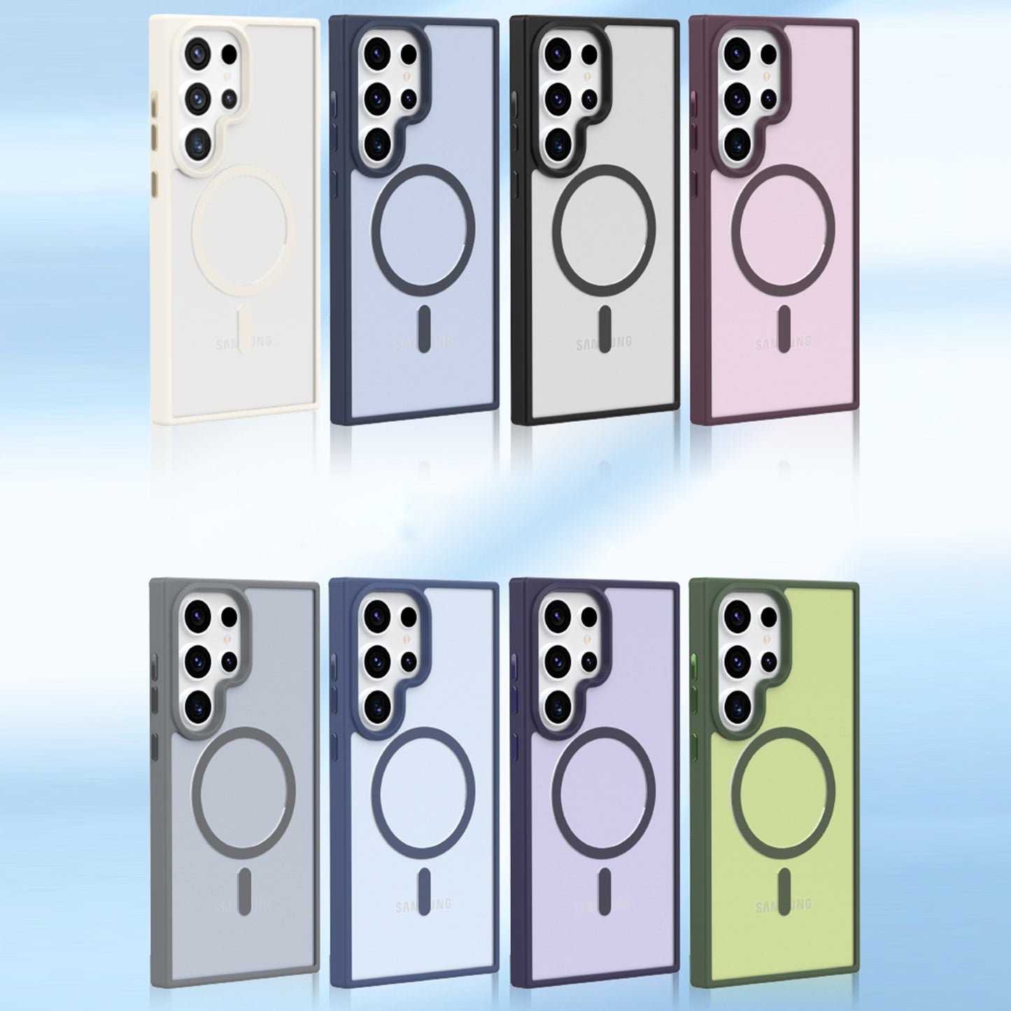 For-Samsung-Galaxy-S24-5G-Metal-Button-Skin-Feel-Matte-MagSafe-Shockproof-Phone-Case(Grey)