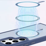 For-Samsung-Galaxy-S24-5G-Metal-Button-Skin-Feel-Matte-MagSafe-Shockproof-Phone-Case(Grey)