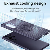 For-Samsung-Galaxy-S24-5G-Cooling-MagSafe-Magnetic-Ring-Holder-PC-Phone-Case(Grey)