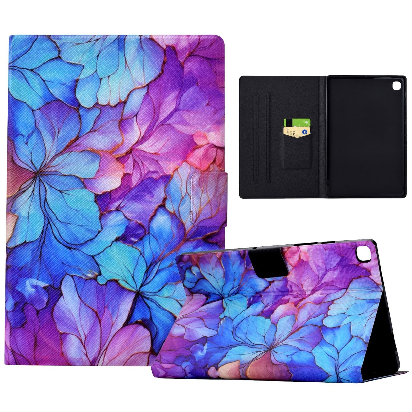 For-Samsung-Galaxy-Tab-S6-Lite-2024/2022-Voltage-Painted-Smart-Leather-Tablet-Case(Petals)