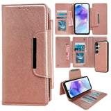 For-Samsung-Galaxy-A55-5G-Multifunctional-7-Card-Wallet-Leather-Phone-Case(Rose-Gold)