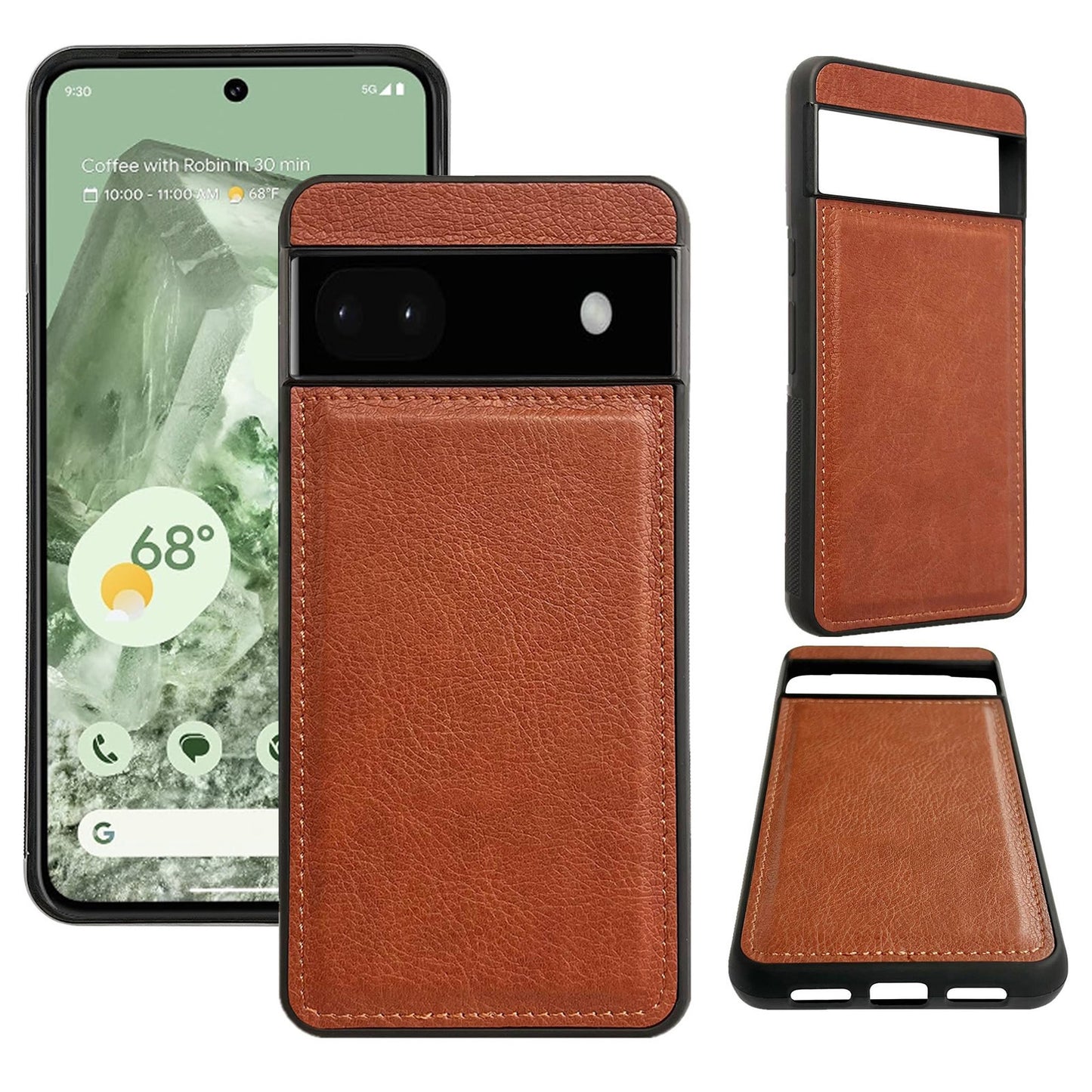 For-Google-Pixel-6-Cowhide-Texture-Back-Cover-Phone-Case(Brown)