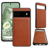 For-Google-Pixel-6-Cowhide-Texture-Back-Cover-Phone-Case(Brown)