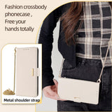 For-Samsung-Galaxy-A55-5G-Crossbody-Chain-Leather-Phone-Case(White)