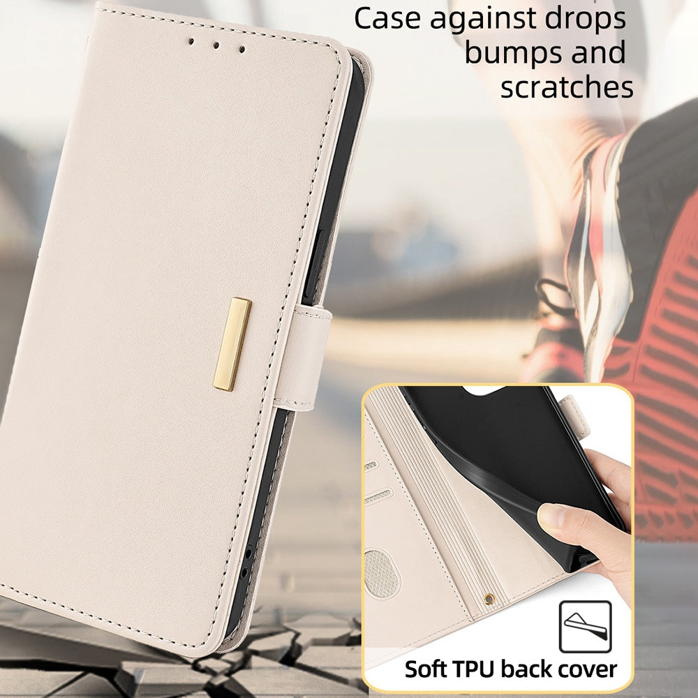 For-Samsung-Galaxy-A55-5G-Crossbody-Chain-Leather-Phone-Case(White)