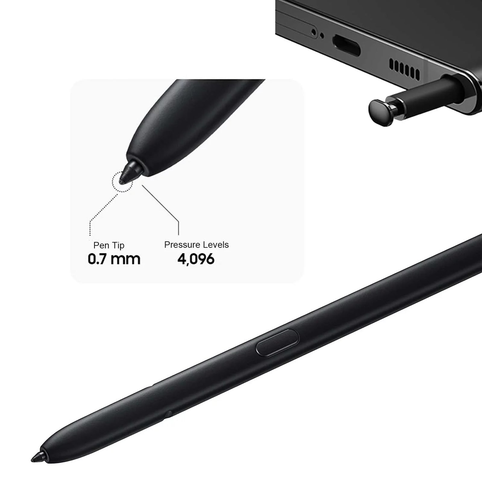 For-Samsung-Galaxy-S22-Ultra-5G/S23-Ultra-5G-High-Sensitivity-Stylus-Pen(Black)