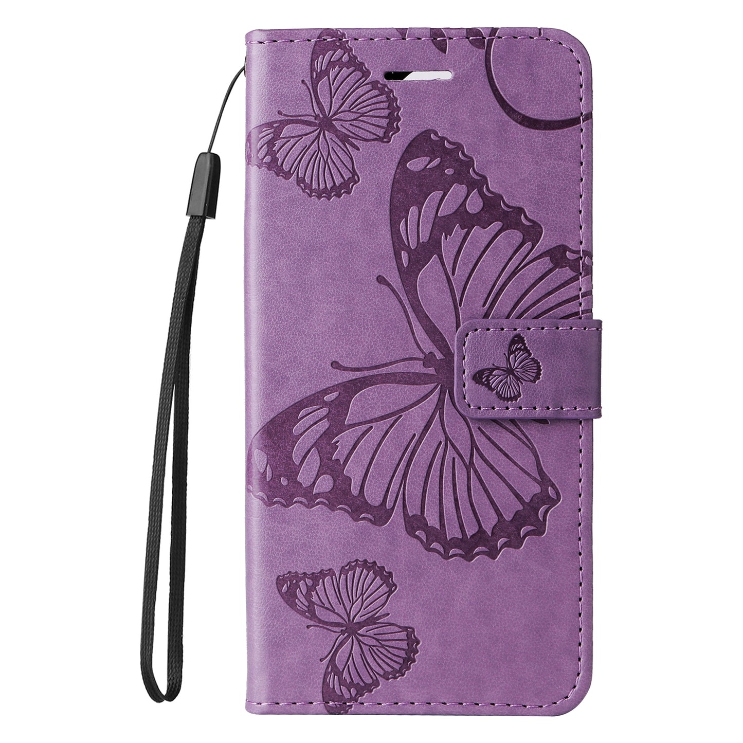 For-iPhone-17e-/-16e-3D-Butterfly-Embossed-Pattern-Flip-Leather-Phone-Case(Purple)