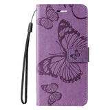 For-iPhone-17e-/-16e-3D-Butterfly-Embossed-Pattern-Flip-Leather-Phone-Case(Purple)