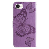 For-iPhone-17e-/-16e-3D-Butterfly-Embossed-Pattern-Flip-Leather-Phone-Case(Purple)