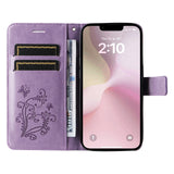 For-iPhone-17e-/-16e-3D-Butterfly-Embossed-Pattern-Flip-Leather-Phone-Case(Purple)