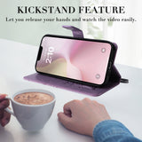 For-iPhone-17e-/-16e-3D-Butterfly-Embossed-Pattern-Flip-Leather-Phone-Case(Purple)