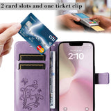 For-iPhone-17e-/-16e-3D-Butterfly-Embossed-Pattern-Flip-Leather-Phone-Case(Purple)