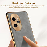 For-Honor-Magic5-Pro-Electroplating-Lambskin-Leather-Phone-Case(Black)
