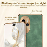 For-Honor-Magic5-Pro-Electroplating-Lambskin-Leather-Phone-Case(Black)