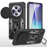 For-Redmi-14C-Armor-PC-+-TPU-Camera-Shield-Phone-Case(Black)
