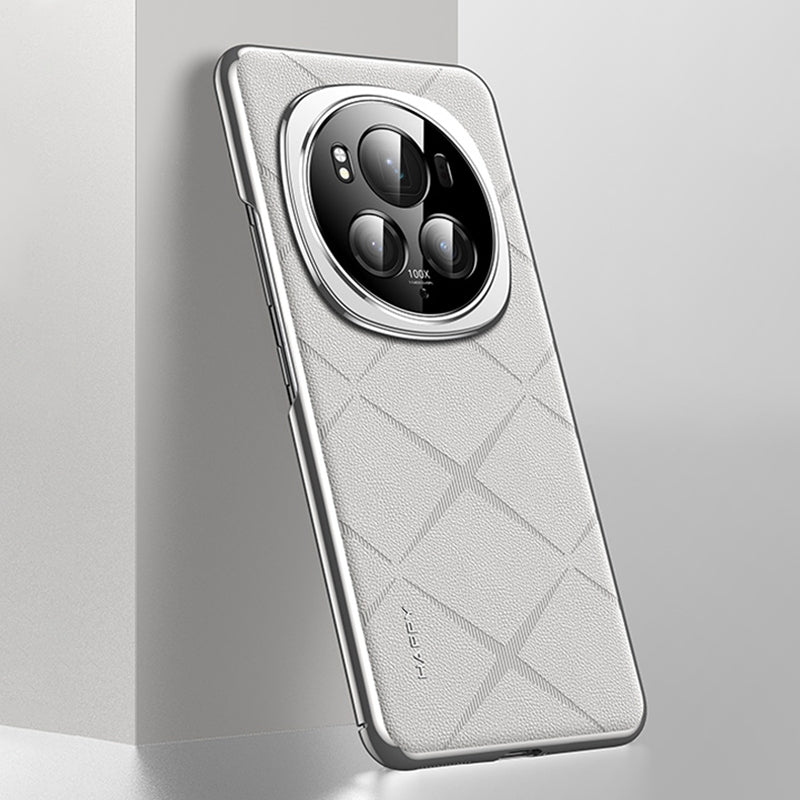 For-Honor-Magic6-Pro-Plain-Leather-PC-Phone-Case(White)