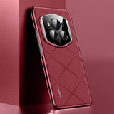 For-Honor-Magic6-RSR-Porsche-Design-Plain-Leather-PC-Phone-Case(Wine-Red)