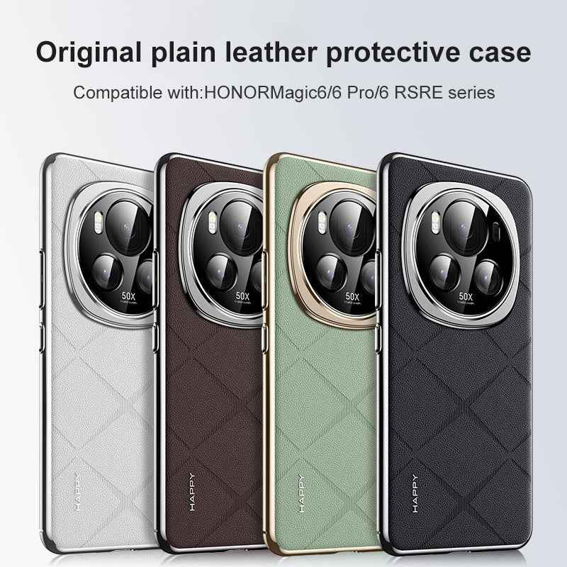 For-Honor-Magic6-RSR-Porsche-Design-Plain-Leather-PC-Phone-Case(Wine-Red)