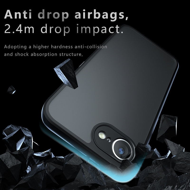 For-iPhone-17e-/-16e-Armor-Precise-Hole-PC-Hybrid-TPU-Phone-Case(Frosted-Black)