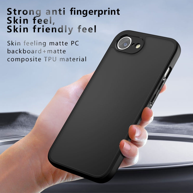For-iPhone-17e-/-16e-Armor-Precise-Hole-PC-Hybrid-TPU-Phone-Case(Frosted-Black)