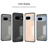 For-Google-Pixel-8a-Snap-Buckle-Metal-Frame-Frosted-Phone-Case(Black)