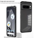 For-Google-Pixel-8a-Snap-Buckle-Metal-Frame-Frosted-Phone-Case(Black)