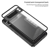 For-Google-Pixel-8a-Snap-Buckle-Metal-Frame-Frosted-Phone-Case(Black)