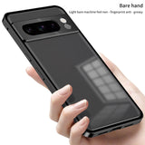 For-Google-Pixel-8a-Snap-Buckle-Metal-Frame-Frosted-Phone-Case(Black)