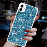 For-Samsung-Galaxy-A05-Transparent-Frame-Glitter-Powder-TPU-Phone-Case(Blue)