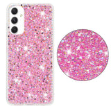 For-Samsung-Galaxy-A05s-Transparent-Frame-Glitter-Powder-TPU-Phone-Case(Pink)