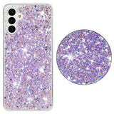 For-Samsung-Galaxy-A35-5G-Transparent-Frame-Glitter-Powder-TPU-Phone-Case(Purple)